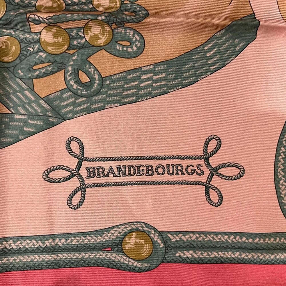 Authentic Hermes Pink Brandebourgs Silk Scarf 90cm - Picture 3 of 11